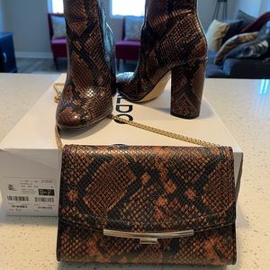 ALDO snakeskin booties/bag